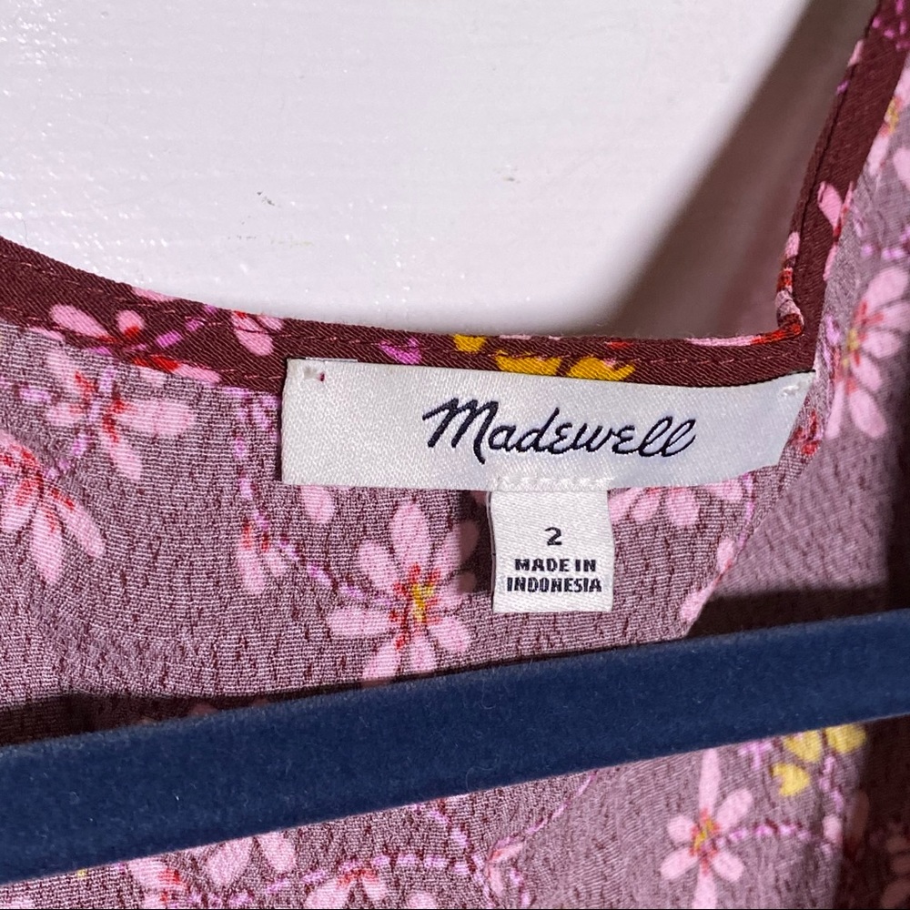 Madewell Tie Sleeve Wrap Top Butterfly Print - Picture 6 of 10